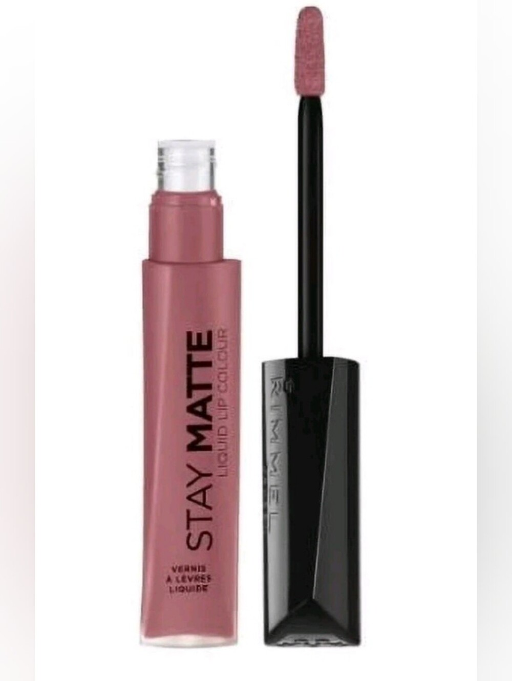 #100 Pink Bliss, Rimmel London Stay Matte Liquid Lip Colour, 0.21 oz